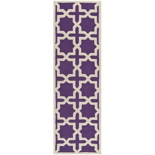 Safavieh Handmade Moroccan Cambridge Purple Wool Rug (2'6 x 10')