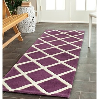 Safavieh Handmade Moroccan Chatham Purple Wool Rug (2'3 x 7')
