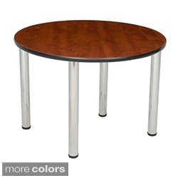 36-inch Round Table with Chrome Post Legs