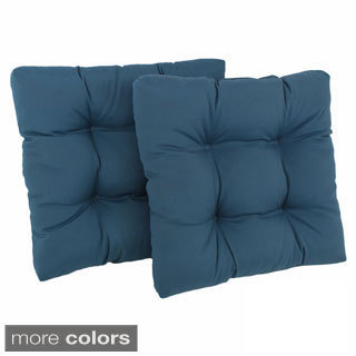 Blazing Needles Squared Twill Chair Cushions (Set of 2)