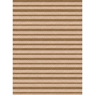 Indoor/ Outoor Rug Summer Stripe Brown and Beige Area Rug (2'7 x 5'11)