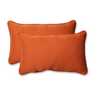 Pillow Perfect Burnt Orange Outdoor Cinnabar Corded Rectangular Throw Pillow (Set of 2)