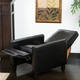 Darvis Black Bonded Leather Recliner Club Chair by Christopher Knight Home
