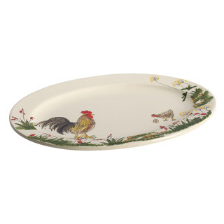 Paula Deen Southern Rooster 10-Inch x 14-Inch Oval Platter
