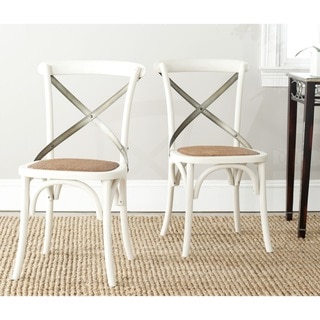 Safavieh Country Classic Dining Eleanor Antique White X-Back Dining Chairs (Set of 2)