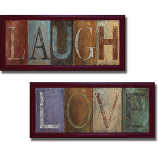 Patricia Pinto 'Laugh and Love' Framed 2-piece Canvas Art Set