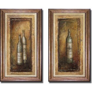 Patricia Pinto 'Serie Vino I and II' Framed 2-piece Canvas Art Set