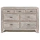 Thumbnail 2, Cosmo Rustic Antique White Wood 7-drawer Dresser by Kosas Home. Changes active main hero.