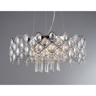 'Persephone' Chrome and Crystal 6-light Chandelier