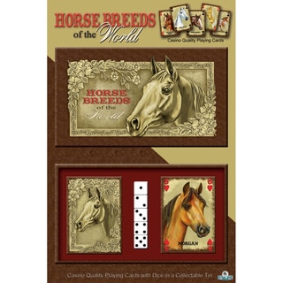 River's Edge 'Horse Breeds of the World' 2-Pack Playing Cards And Dice Gift Tin