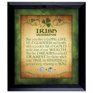 American Coin Treasures Irish Blessing with Three Pence Wall Frame