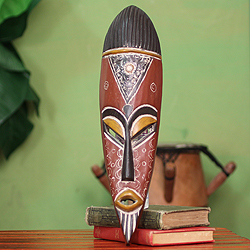 Handcrafted Sese Wood 'Honesty' African Mask (Ghana)