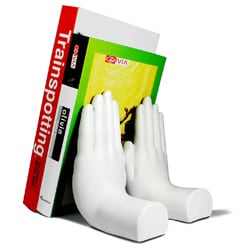 White "Hands" Bookend Set of 2