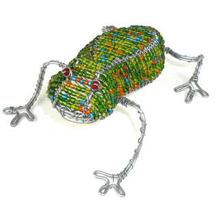 Handmade Frog in Wire and Beads (South Africa)