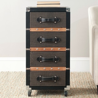 Safavieh Brent Storage Brown 4-Drawer Rolling Chest