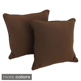 Blazing Needles 18-inch Twill Throw Pillows with Cording and Insert (Set of 2)