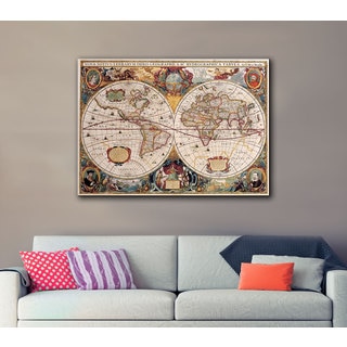 Henricus Hondius 'A New and Accurate Map of the World' Gallery-wrapped Canvas