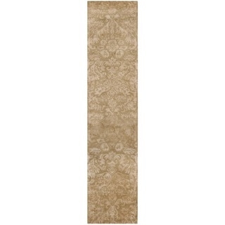 Martha Stewart Damask Honeycomb Wool/ Viscose Rug (2' 3 x 10')