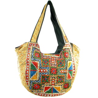Handmade Embroidered Vintage-Material Banjara Hobo Shoulder Bag (India)
