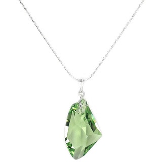 Jewelry by Dawn Large Green Crystal Galactic Sterling Silver Necklace