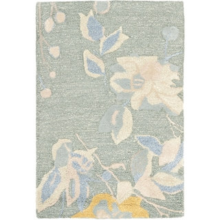 Safavieh Handmade Jardin Silver/ Blue Wool Rug (2' x 3')