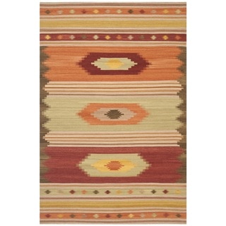 Safavieh Hand-woven Kilim Brown/ Multi Wool Rug (9' x 12')