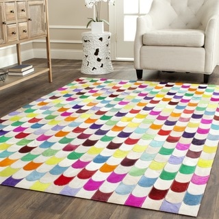 Safavieh Hand-woven Studio Leather Contemporary Ivory/ Multicolored Rug (8' x 10')
