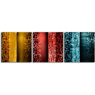 'Colored Scarf Themes' 3-piece Metal Wall Art Set