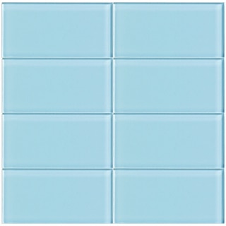 Sky 3-Inch x 6-Inch Glass Tile (Set of 10 Sheets)