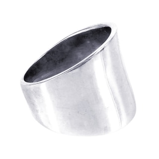 Plain Wide Front Design .925 Sterling Silver Ring (Thailand)