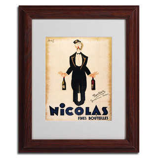 'Nicolas Fines Bouteilles' Framed Matted Wine Butler Art