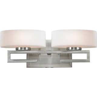 Cetynia Brushed Nickel 2-Light Squared Vanity Fixture