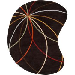Hand-tufted Contemporary Appert Abstract Kidney Wool Rug (6' x 9')