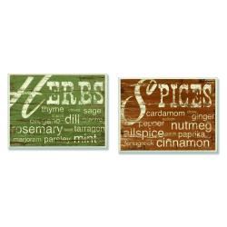 Kitchen 'Herbs and Words'/ 'Spices and Words' Wall Plaques