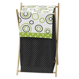 Sweet JoJo Designs Spirodot Lime and Black Clothes Laundry Hamper