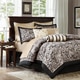 Madison Park Wellington Black 12-piece Complete Bed Set - Thumbnail 1