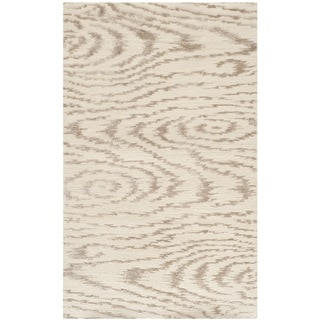 Martha Stewart Faux Bois White Birch Silk/ Wool Rug (2'6 x 4'3)
