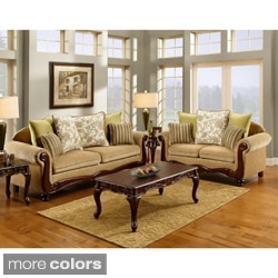 Furniture of America Senous 2-piece Traditional Scrolled Sofa Set