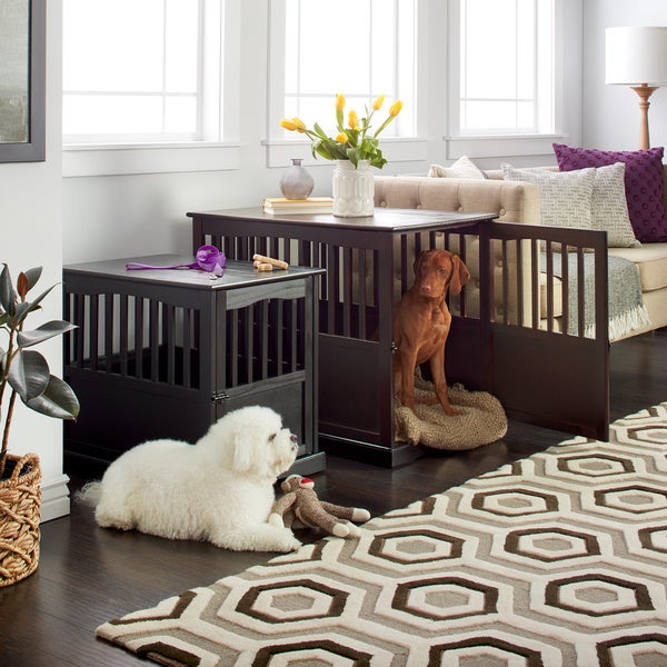 Wooden End Table and Pet Crate