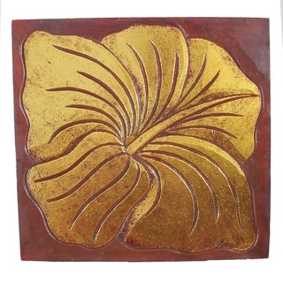 Hand-Carved 'Puc-Flower' Wall Panel, Handmade in Indonesia