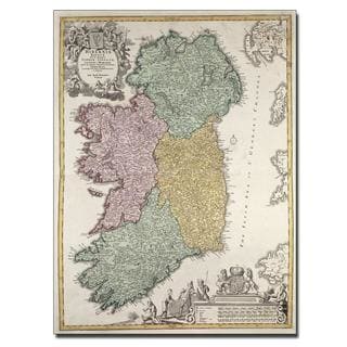 Johann B. Homann 'Map of Ireland, 1730' Canvas Art