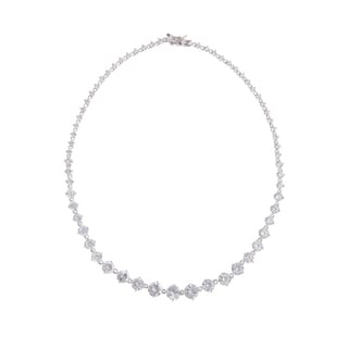 Collette Z Sterling Silver Cubic Zirconia Graduated Tennis Necklace