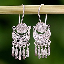 Handcrafted Sterling Silver 'Andean Marinera' Earrings (Peru)