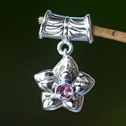 Sterling Silver 'October Marigold' Pink Tourmaline Pendant (Indonesia)