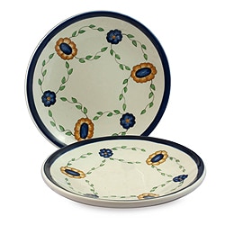 Set of 2 Handmade Ceramic 'Margarita' Dinner Plates (Guatemala)