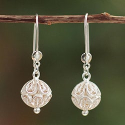 Handcrafted Sterling Silver 'Andean World' Earrings (Peru)