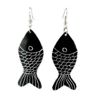 Handmade Recycled Aluminum Pan Fish Earrings (Mozambique)