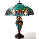 Tiffany-style Halston Double Lit 2+1 Light Table Lamp - Thumbnail 1
