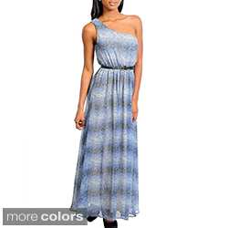 Stanzino Women's Single Shoulder Snake Print Maxi Dress