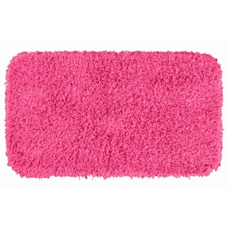 Somette Quincy Super Shaggy Pink Washable 30 x 50 Bath Rug